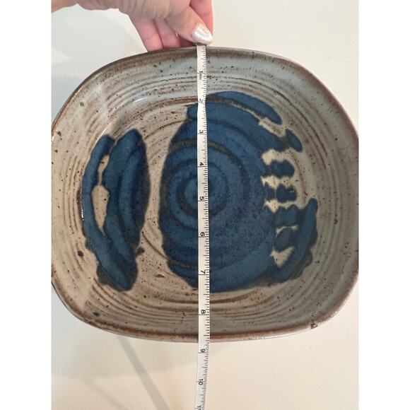 Rare Richard Sanderson Toad Hill Pottery NH Vegetable Serving Dish Blue JL - Picture 8 of 10